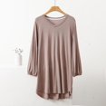 thumbnail image 4 of Birdeem Blouses pour Femmes Blouse Unie Décontractée Mode Col Rond Régulier Sans Manches Vêtements de Nuit Hauts, 4 of 9