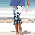 thumbnail image 2 of YYDGH Peasant Pants for Women Summer Beach Linen Shorts 3/4 Sweatpants Capri Pants Elastic Waist Cropped Harem Pants Black L, 2 of 5