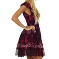 thumbnail image 4 of Sakkas Azura Gypsy Boho Peasant Batik Dress - Raspberry - One Size, 4 of 4