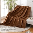 thumbnail image 6 of IR Imperial Rooms Fleece Bed Throw Blanket, Plush, Travel and Couch Fuzzy, Cozy Washable Ultrasoft Twin Size Coffee, 6 of 14