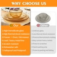 thumbnail image 5 of TINANA 12 Piece Amber Glass Dinnerware Set, Stackable Plates and Bowls Set, Service for 4, Microwave & Dishwasher Safe, 5 of 7