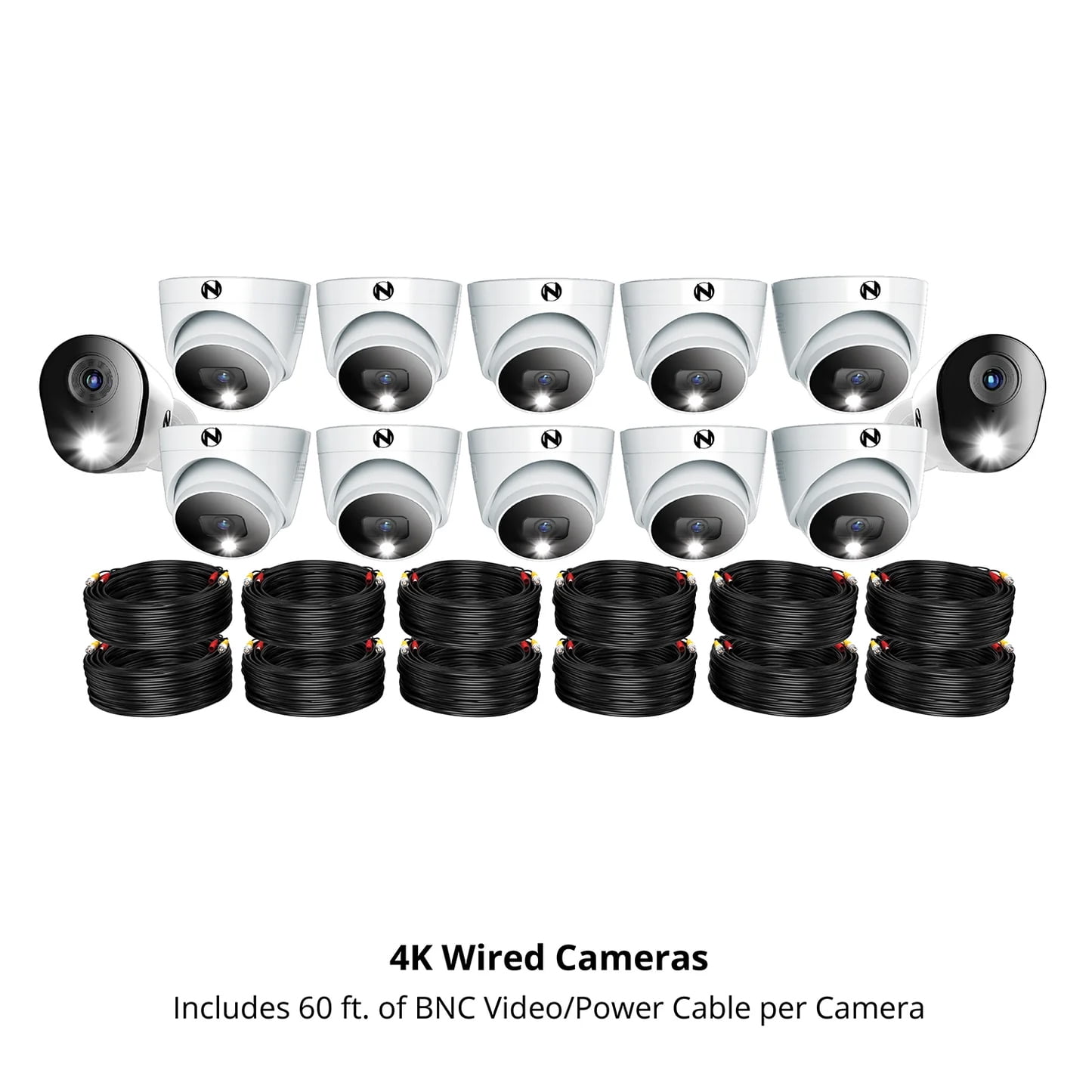 Night Owl 20 Channel 2TB DVR Security System and 12 Wired 4K Cameras - 2 Bullet 10 Dome