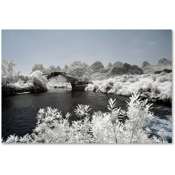 Trademark Fine Art "White Bridge" Canvas Art by Philippe Hugonnard
