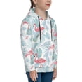 thumbnail image 3 of Sikiie Tropical Flamingo Youth Hoodie Sweatshirt Pullover Hooded Classic Casual Essentials Hoodiefor Boys Girls Kids -X-Large, 3 of 6