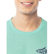 Fish N Vibe Men's Short Sleeve Fishing Performance Outdoor Graphic T-Shirt, Aqua Haze, L