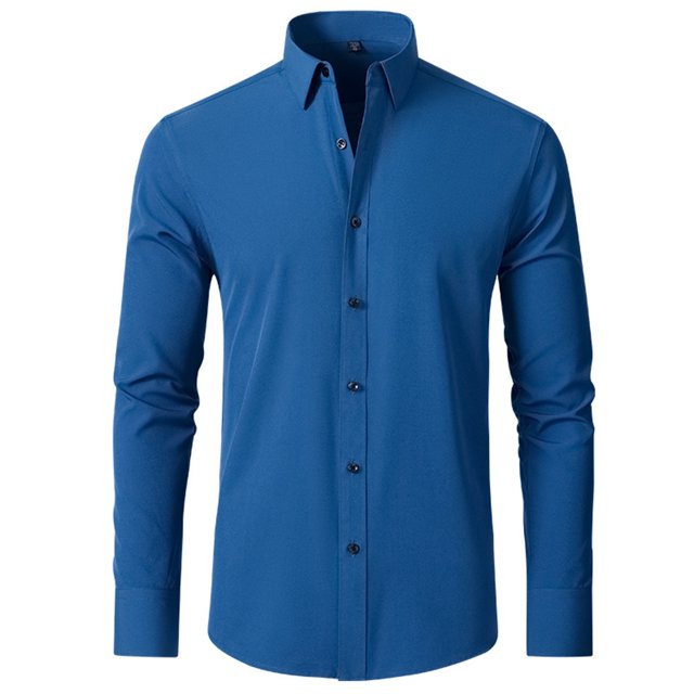 XDZJLR Mens Shirts Dress Solid Long Sleeve Stretch formal Business Button Down Tops