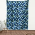 thumbnail image 3 of Ambesonne Flower Fabric by the Yard Upholstery, Abstract Dotted Night Art, 2 Yards, Night Blue and Lime Green, 3 of 4