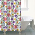 thumbnail image 4 of Pioneer Flower Floral Print Pattern Shower Curtain 84"x72", Bathroom Decorative Shower Curtain Set with 12 Hooks, Waterproof Washable, 4 of 6