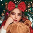 thumbnail image 4 of Christmas Bow Headband Sequin Bow Hair Hoop Holiday Cute Headbands Big Bows Hair Band Christmas Party Gifts Hair Accessory for Women and Kids (B Red), 4 of 4