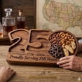 thumbnail image 6 of 250th Anniversary Snack Platter, Wooden Serving Tray, Patriotic American Flag Charcuterie Board with 1776–2026 Engraving, Multi-Section Snack Tray for BBQ, 4th of July, Parties & Gifts (1pc), 6 of 8