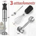 thumbnail image 6 of Zulay Kitchen Immersion Blender 500W Stainless Steel Whisk and Frother Attachments 8 Speed - Black, 6 of 7