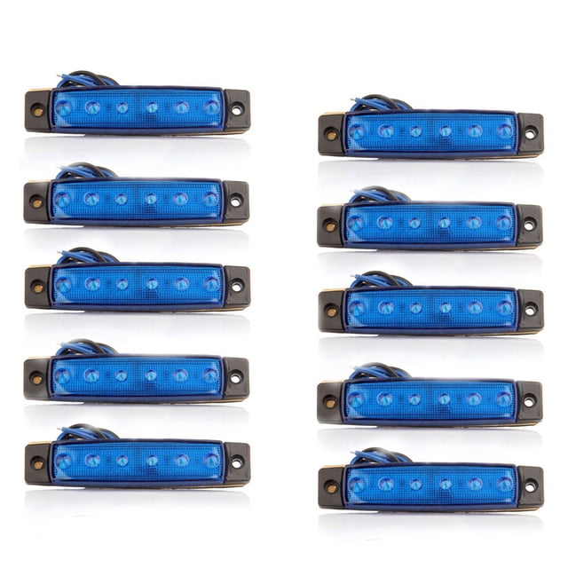 10 PCS 6LED/pc AUTO Signal Indicator Side Marker Lamp Rear Lights Clearance Tail Lights for Bus Truck Van Caravan RV Lorry