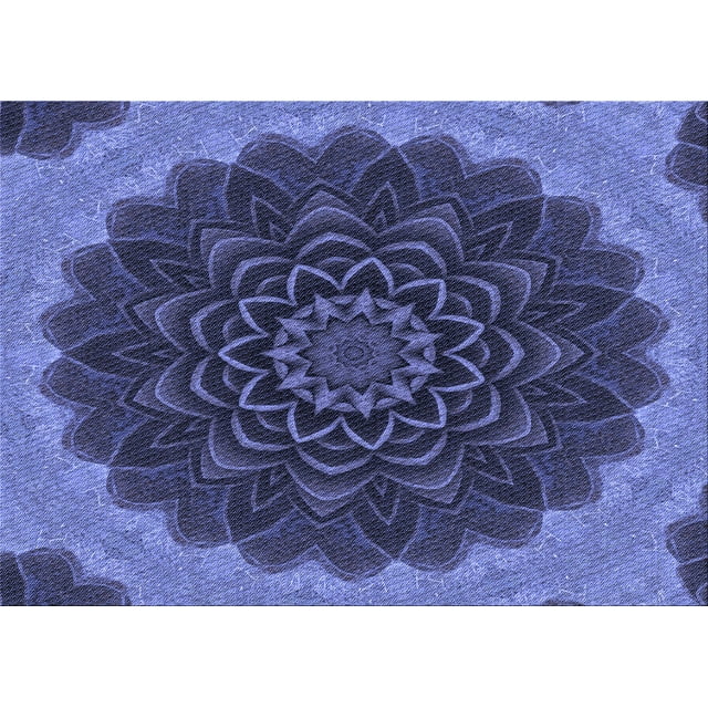 Ahgly Tapis Rectangulaire Lavable en Machine Intérieur Transitionnel Bleu Ardoise Clair, 2 Pieds x 5 Pieds