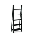 thumbnail image 6 of Riverbay Furniture 5-Shelf Transitional Wood Open Back Ladder Bookshelf in Black, 6 of 7