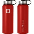 thumbnail image 2 of Iron Flask Sports Water Bottle - 3 Lids - 40 oz - Fire Red, 2 of 6