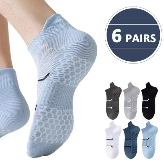 6 Pairs Mesh Breathable Socks Low Cut Cushioned Athletic Socks for Sports & Running & Gym