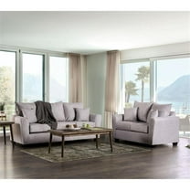 Furniture of America Argan Contemporary Fabric 2-Piece Sofa Set in Gray