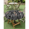 thumbnail image 4 of Outdoor Tablecloths with Umbrella Hole & Zipper, Black Striped Round Tablecloths 60 Inch, Retro Wave Lines Texture Simple Waterproof Table Cloth, Patio/Pool/Picnic Table Covers, 4 of 8