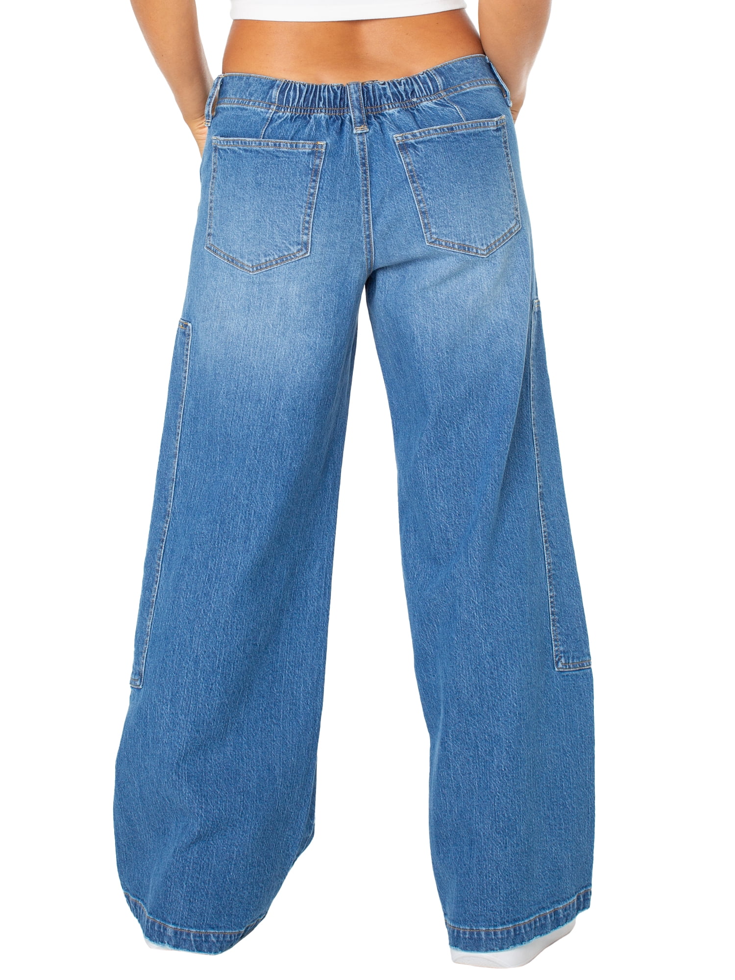 Celebrity Pink Women's Low Rise Baggy Utility Wide Leg Jeans, Sizes 1-21