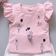 thumbnail image 5 of NIEWTR Children Toddler Pajamas Set 2T 3T 4T Baby Girl Floral Print Fly Sleeve Loose Fit Top Drawstring Shorts Two-Piece Set Soft Pjs(A-Pink,12-18 Months), 5 of 6