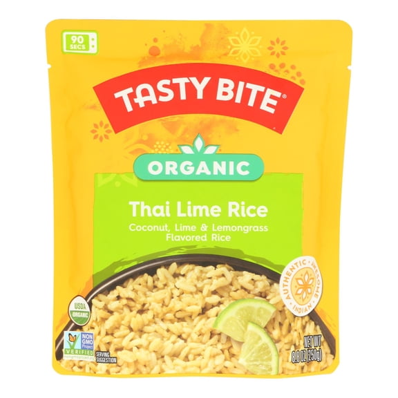 TASTY BITE - Fragrant Thai Lime Rice Pouch - 8.8 Oz, Case of 6