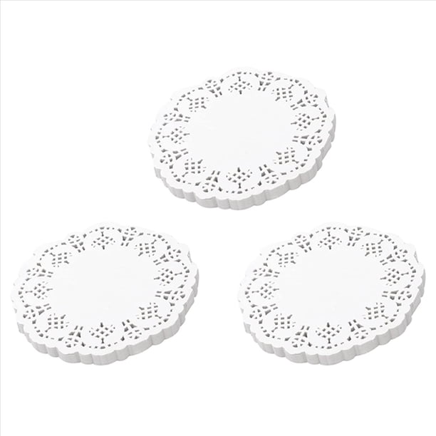 Papel de Tapetes de Encaje de 300 Piezas, Manteles Decorativos Redondos de 4,5 Pulgadas, Revestimientos para Pasteles, Postres Al Horno