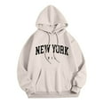 thumbnail image 3 of New York Hoodies for Women Fall Winter Long Sleeve Graphic Hooded Sweatshirt with Pockets Streetwear Pullover Tops, 3 of 5