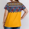 thumbnail image 4 of Birdeem Blouses pour Femmes Grande Taille d'Été Décontractée Imprimée Col Rond Manches Courtes, 4 of 12
