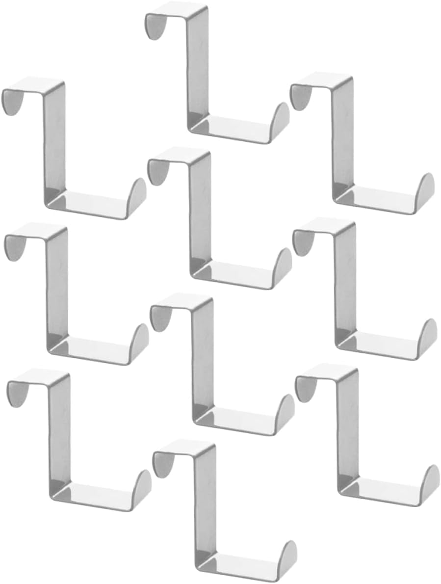 10pcs Z Type Hook Wall Mounted Hooks Metal Door Storage Hook Hanging