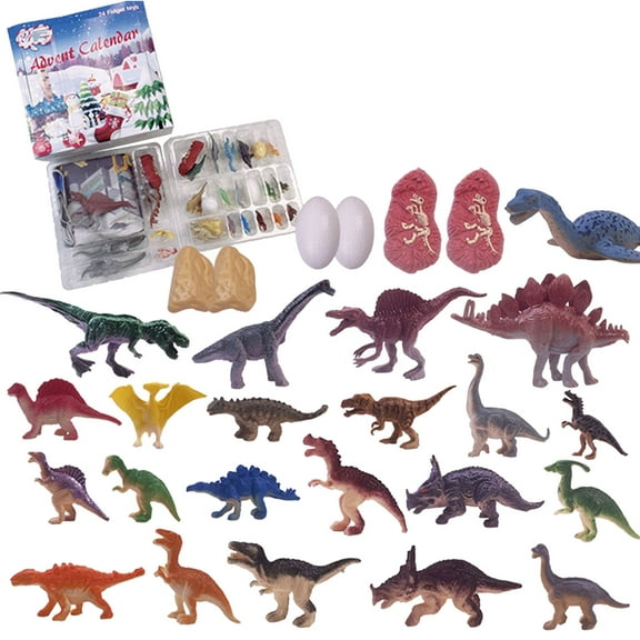 Christmas Countdown Dinosaur Toy Set 24 Pieces For Kids Advent Calendar Fun Educational Play Plastic Material Surprise Daily Gift