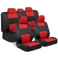 thumbnail image 1 of BDK PolyPro Juego completo de fundas para asientos de automóvil en rojo sobre negro, fundas para asientos delanteros y traseros divididos, accesorios fáciles de instalar para automóviles, camionetas,, 1 of 9