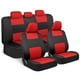 thumbnail image 1 of BDK PolyPro Juego completo de fundas para asientos de automóvil en rojo sobre negro, fundas para asientos delanteros y traseros divididos, accesorios fáciles de instalar para automóviles, camionetas,, 1 of 9