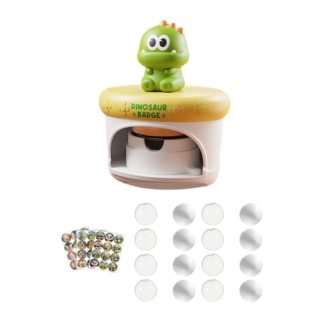 KLKCMS Machine à Fabriquer des Badges Bouton pour Enfants Adultes École Dinosaure