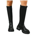 thumbnail image 6 of YLYL Women Knee High Boots Lug Sole hunky Block Heel Fall Winter Tall Riding Boots, 6 of 9