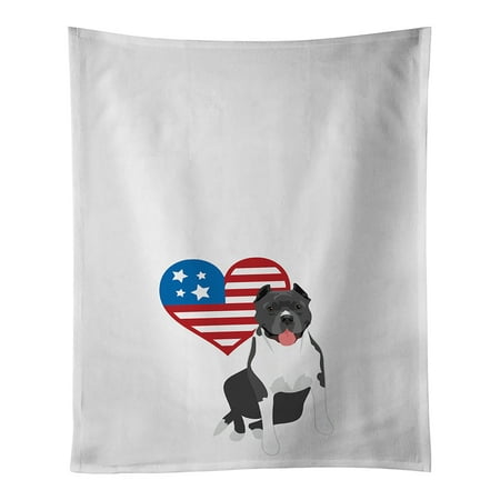 

Pit Bull Blue #7 Patriotic White Kitchen Towel Set of 2 19 in x 28 in