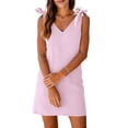 thumbnail image 5 of Neewe Summer Dresses for Women 2026 Plain V Neck Sleeveless Tshirt Sundress Casual Tank Dress S-2XL, 5 of 8