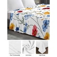 thumbnail image 6 of Spring Floral Queen Size Flat Sheet, Wrinkleproof & Fadeproof Cooling Flat Bed Sheet Only, Elegant Watercolor Botanical Flower Breathable Soft Bedding Top Sheets 90 x 102 Inches, 6 of 8