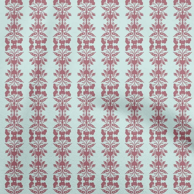 oneOone Rayon Light Blue Fabric Asian Block Print Fabric For Sewing Printed Craft Fabric By The Yard 56 Inch Wide