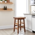 thumbnail image 3 of Alaterre Furniture Durango 26-Inch Tall Industrial Wood Counter-Height Stool Bar Stool, Kitchen, Seating, Vintage-Style Saddle Seat, Natural, 3 of 11