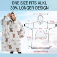 thumbnail image 4 of Oversized Wearable Blanket Hoodie,White Highland Cow Flower Pattern Sherpa Blanket Hoodie with Super Pockets,Super Warm Fuzzy Pullover for Women & Men, 4 of 6