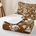 thumbnail image 4 of Homewish Spooky Moths Quilt King,Gothic Sugar Skull King Coverlet Set,Brown,Halloween Duvet,3 Pieces, 4 of 7