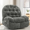 thumbnail image 1 of Korser Power Swivel Rocker Recliner Chair with USB Ports Chenille for Living Room,Grey, 1 of 7