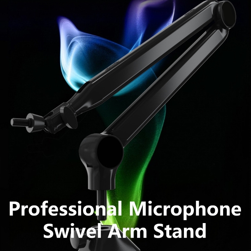 Desktop Boom Arm Mic Stand Height Adjustable Rack C Clip Mount Holder for Office