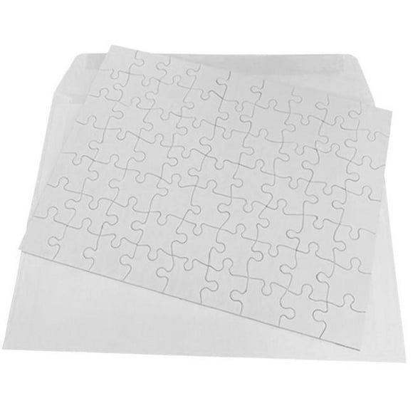Inovart 2749 8.5 x 11 in. Puzzle-It Puzzles Blancs avec Enveloppes & 8 Puzzles par Pack&44; Blanc - 63 Pièce