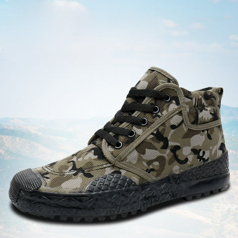 Fsqjgq Mens Canvas Shoes Casual Sneakers Fashion Camouflage Labor