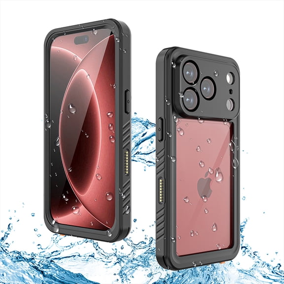 GJL IP68 Waterproof Phone Case for iPhone 18 Pro with Built-in Screen Protector, Shockproof Dustproof Full Body Protective Cover, Raised Camera Guard and Non-Slip Grip, Black