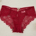 thumbnail image 2 of WULMLEO Sexy Cheeky Panties for Women Lace Criss Cross Bikini Underwear Red S, 2 of 3
