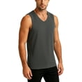 thumbnail image 6 of cllios Tank Tops Men Soft Comfy V Neck Sleeveless T Shirts Solid Color Lightweight Loose Fit Tank Top for Casual Summer Dark Gray L, 6 of 6