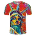 thumbnail image 3 of Eashery Mens T Shirts Crew Neck American Flag Tops Beach Shirts Knit Tops Orange 3XL, 3 of 5