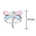 thumbnail image 4 of Mystical Dragonfly Blue-Pink Mother of Pearl Wings .925 Sterling Silver Ring-8, 4 of 5